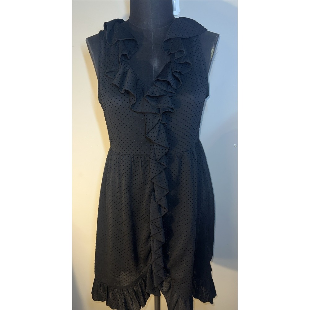 Twenty One‎ Summer Sleeveless Black Dress Ruffles Size 1 / Med. Whimsy Flirty